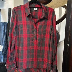 New CAbi plaid print shirt